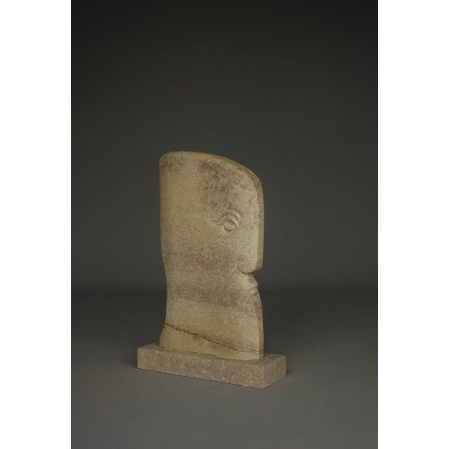 Large Stone Sculpture of Stylised Head, 1970s For Sale - Image 13 of 15