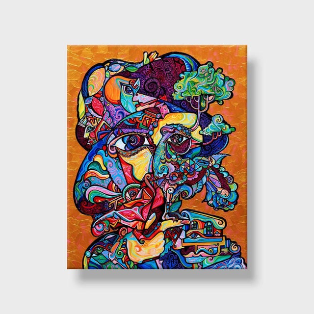 This is a one-of-a-kind original cubist painting by San Diego artist, Alexander Arshansky. Its dimensions are 24" x 30" x...