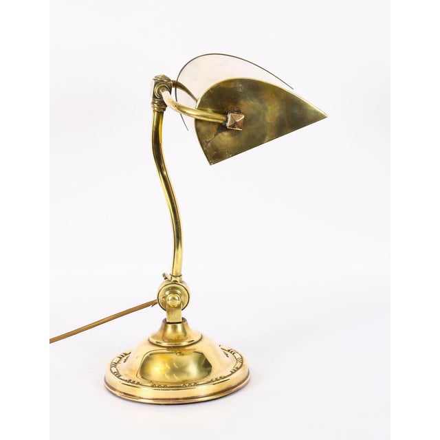 Metal Vintage Art Deco Articulated Brass Desk Lamp, 1920s For Sale - Image 7 of 12