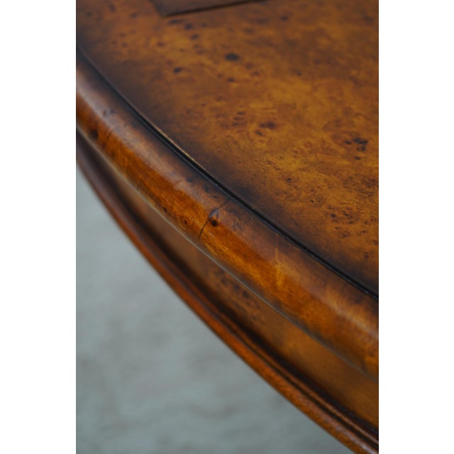 Brown Theodore Alexander Large Leather Top Walnut Game Table For Sale - Image 8 of 12