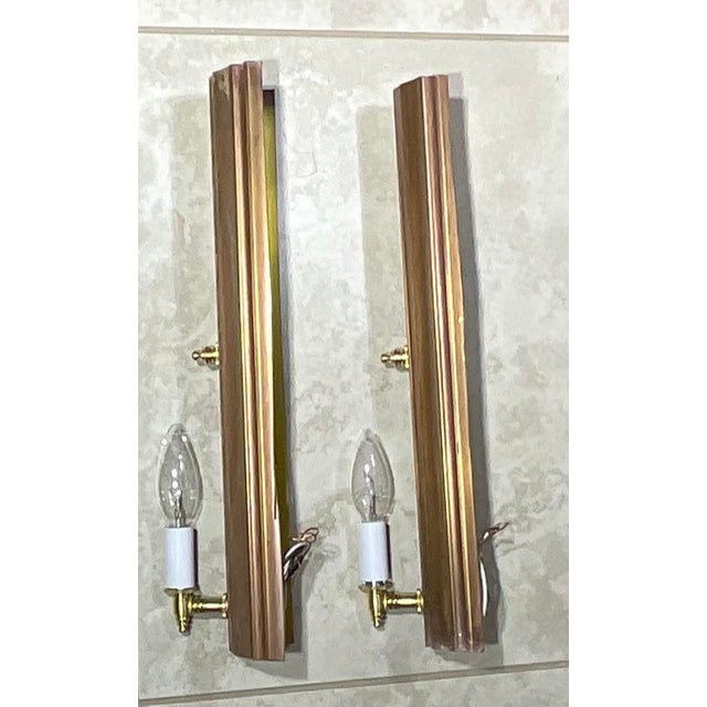 American One of a Kind Pair of Joseph Malekan Repurposed Solid Bronze Sconces For Sale - Image 3 of 16