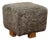 Vintage Grey Shearling Footstool For Sale