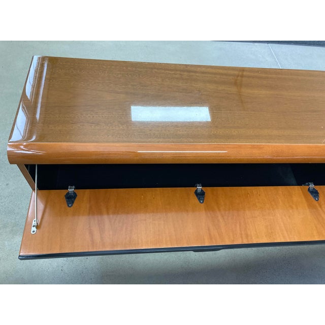 Vintage 1980s Deco Revival Alf Italia Mahogany Burl Wood & Black Lacquer 4-Piece Bedroom Set - Eastern King For Sale In Los Angeles - Image 6 of 17