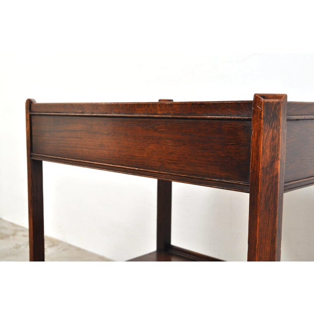 Antique Serving Trolley with Drawer in Oak, 1920s For Sale - Image 6 of 13