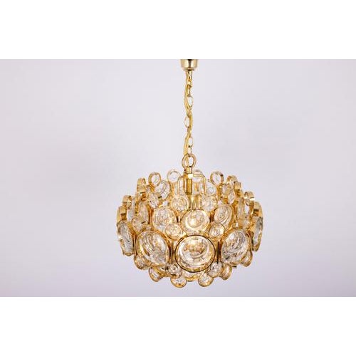 Petite Gilt Brass Chandelier from Palwa, Germany, 1970s For Sale - Image 9 of 12