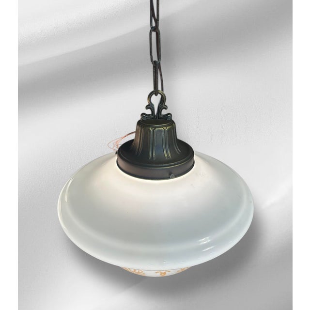 1900 - 1909 1900 Mid-Century Modern Schoolhouse Pendant Lights - a Pair For Sale - Image 5 of 12