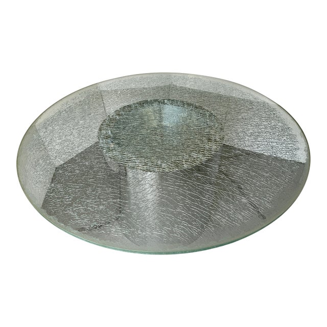 Steve Chase Crackled Glass Dining Table From 80's For Sale
