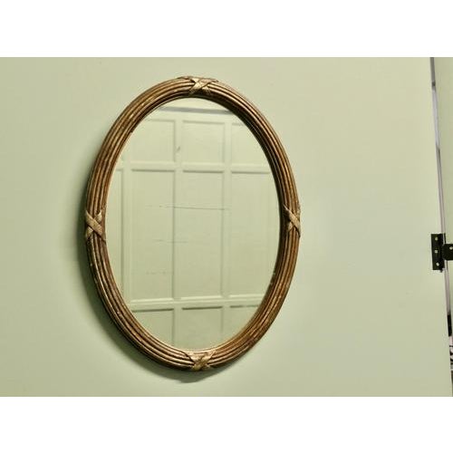 Large Oval Gilt Wall Mirror, 1920 For Sale - Image 4 of 7