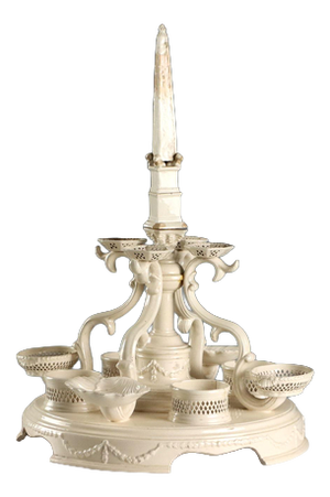 Antique Plat de Ménage Centerpiece in Earthenware, Italy, 19th Century
