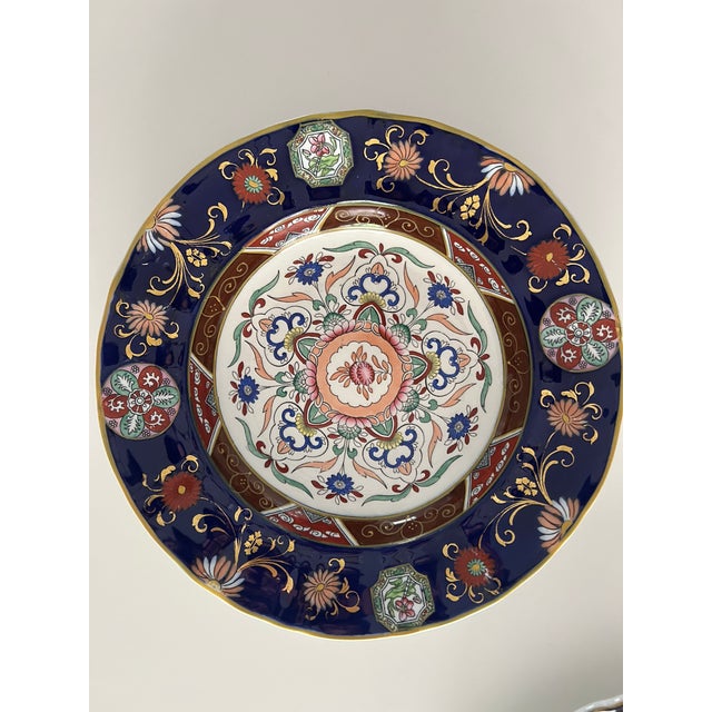 Antique Ashworth Bros Ironstone set of 4 large bowls, ca.1860. Beautiful oriental design in rich deep dark blue, yellow,...