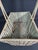 Antique American Primitive Painted Splint Gathering Basket With Solid Wood Bottom and Verdigris Patina For Sale - Image 4 of 11