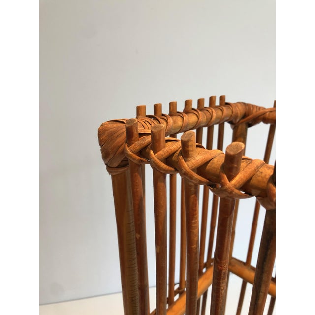 Brown Rattan Umbrella Stand. French work. Circa 1970 For Sale - Image 8 of 12