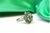 White Gold Ring with Brilliant-Cut Diamonds and Calibrated Emeralds For Sale - Image 3 of 9