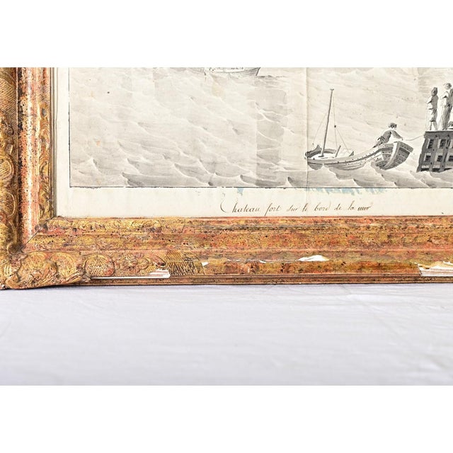 French 19th Century Framed Seaside Lithograph For Sale - Image 4 of 10