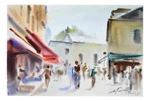 Carlo Ravagnan, View of Paris, Watercolor