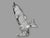 Glass Crystal Leaping Trout Sculpture With Bronze Fishing Lure For Sale - Image 7 of 9