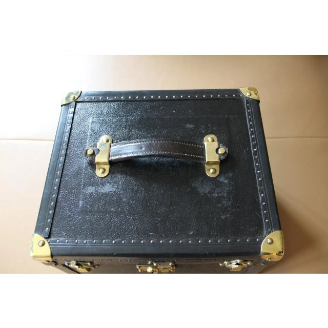 Animal Skin Vintage Black Leather Vanity Case For Sale - Image 7 of 16