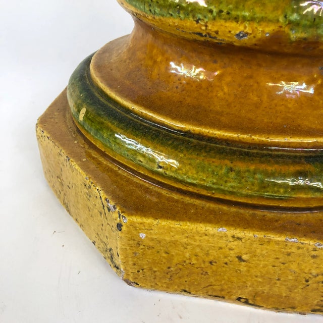 Light Green 19th Century French Faience Column Pedestal For Sale - Image 8 of 11