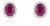 Vintage 14k White Gold Ruby 18.91ct & Diamond 2.3ct Stud Earrings- A Pair For Sale