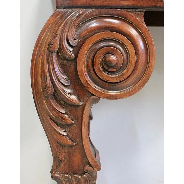 Large 19th Century Louis XVI Style Mahogany Console Table with Marble Top For Sale - Image 14 of 18