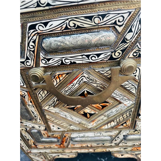 19th Century Extra Large Antique Moroccan Trunk Moorish Design For Sale - Image 11 of 12