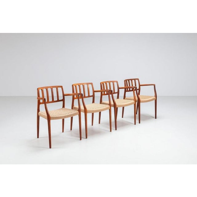 A beautiful set of four model 66 armchairs designed by niels otto møller for j.l. Møllers møbelfabrik, denmark 1970s....