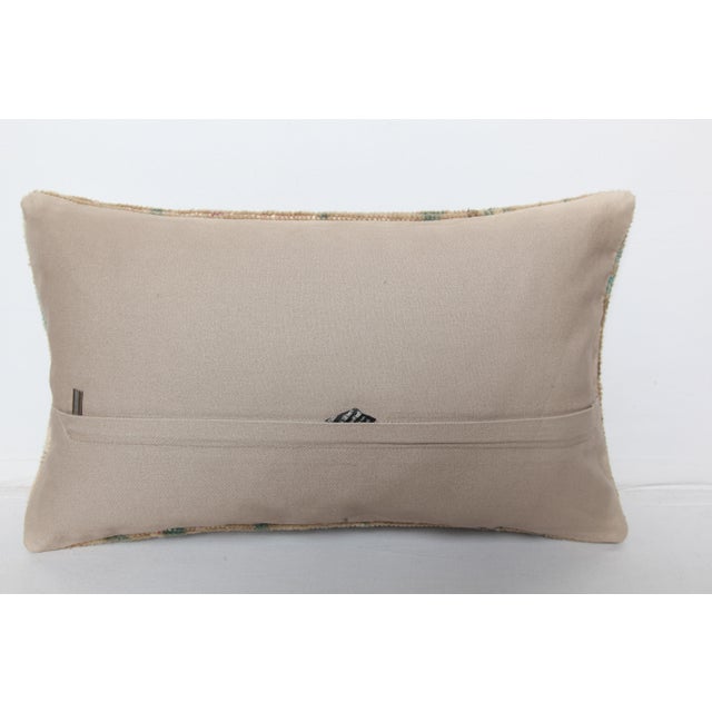 Handmade Turkish Lumbar Rug Pillow Cushion -12'' X 20'' For Sale - Image 11 of 11