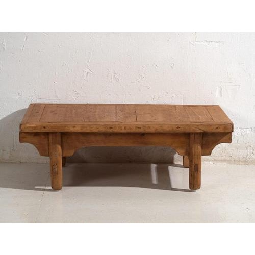 Low Antique Chinese Qing Dynasty Kang Table in Pine For Sale - Image 6 of 10