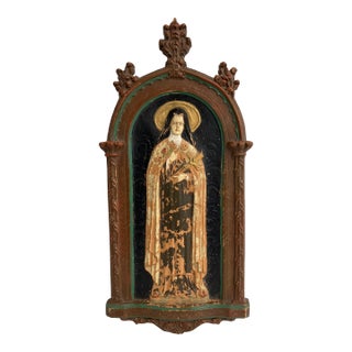 Antique Saint Teresa of Ávila Devotional Wall Plaque For Sale