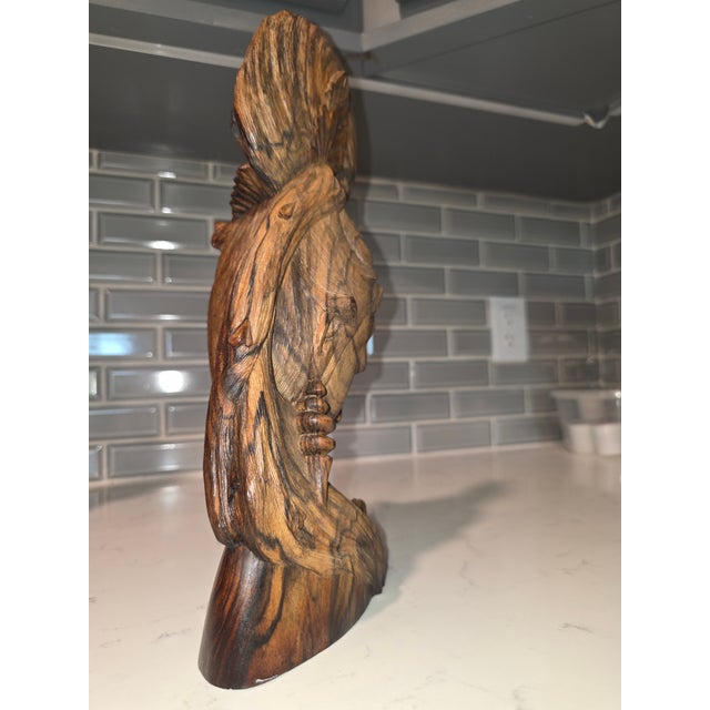 1950s Mid 20th Century Balinese Macassar Ebony Art Deco Busts by I Wayan Suweda (Sumampan, Bali) - a Pair For Sale - Image 5 of 12