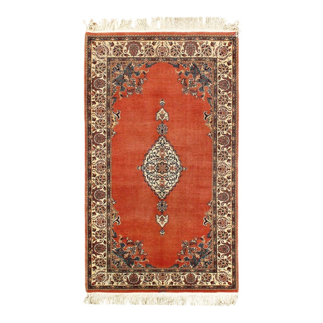 Pasargad DC Rust Color Fine Hand Knotted Tabriz Rug For Sale