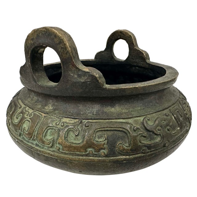 Chinese Early 20th Century Chinese Bronze Handcrafted Exquisite Incense Burner For Sale - Image 3 of 8