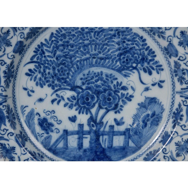 Ceramic Dutch Delft Blue and White Charger, Circa 1800 For Sale - Image 7 of 12