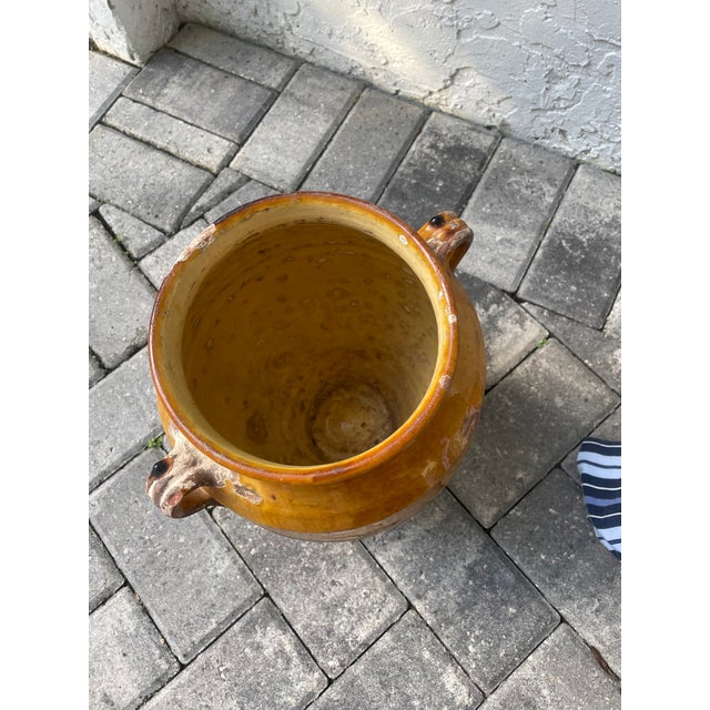 Original Antique French Confit Pot With Golden Carmel Glaze For Sale - Image 14 of 15