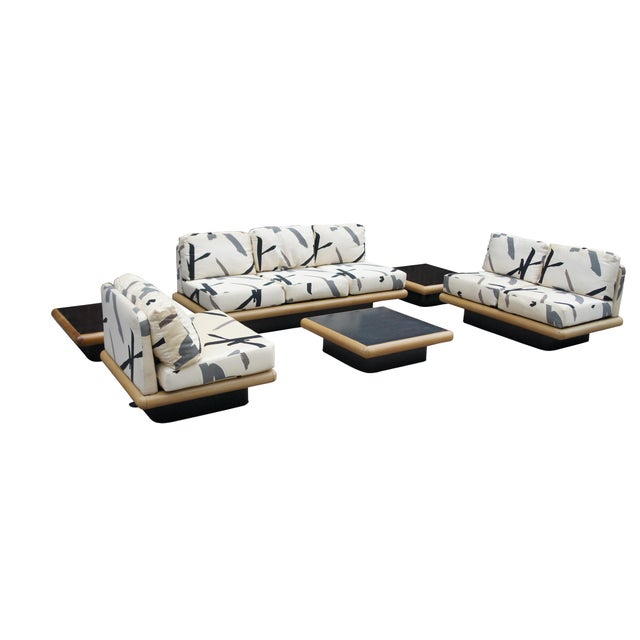 Mid century modern Milo Baughman for Thayer Coggin platform / sectional sofa set with coffee / side tables. Original...