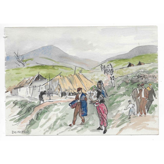 Painting by English artist Ivy Attwell (1895-1985). Attwell traveled extensively all over the world and recorded her...