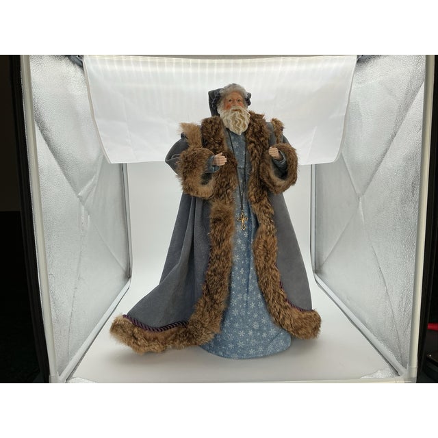 Katherine’s Collection Style Santa 22.5” Real Fur Leather Old World Victorian For Sale - Image 6 of 6