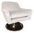 Michael Weiss for Vanguard Light Blue & White Velvet Lounge Chair With Swivel For Sale