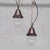 A pair of naturally patinated brass and glass pendant lights. France, c1930s. Industrial style but decidedly more flexible...