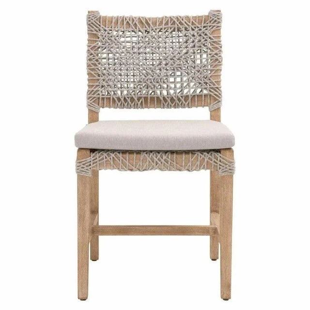 Costa Taupe White Rope Mahogany Dining Chair Set of 2 by Essentials for Living For Sale - Image 4 of 8