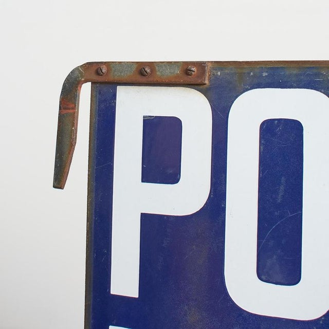 Antique French Enamel Post Office Metal Sign, 1950s For Sale - Image 6 of 9