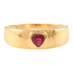 Heart Ruby Dome Ring Size 7