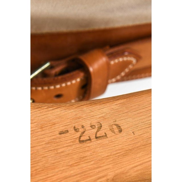 Brown Spanish Chairs in Leather and Oak by Børge Mogensen, 1950s, Set of 2 For Sale - Image 8 of 10