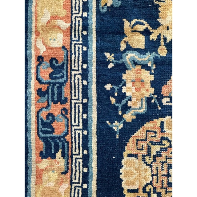 Antique Chinese Cotton and Wool Rug For Sale - Image 4 of 18