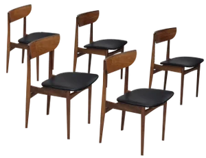 Danish Dining Chairs in Teak Wood, 1960s, Set of 5