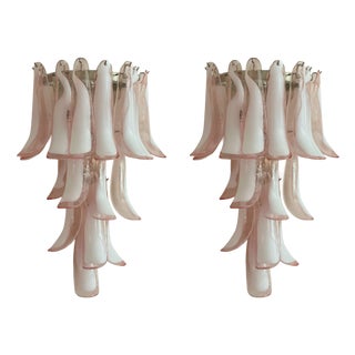 Pink Murano Glass Wall Lamps, Set of 2 For Sale