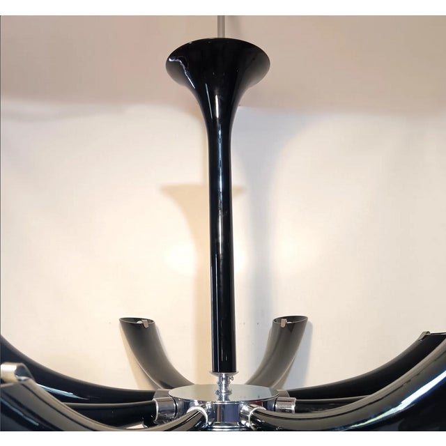 Black Large Postmodern Murano Glass Nero Infinito Ceiling Light by Seguso for Gallery Gritti Milano, 1990s For Sale - Image 8 of 12