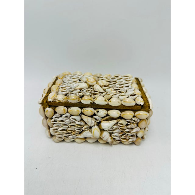Folk Art Vintage Shell Box For Sale - Image 3 of 5