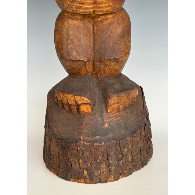Carved Monkey Pod Wood Akua Tiki Totem Sculpture For Sale In San Diego - Image 6 of 12