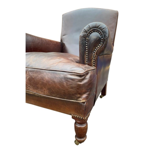 Early 20th Century English Leather Club Chairs a Pair Chairish